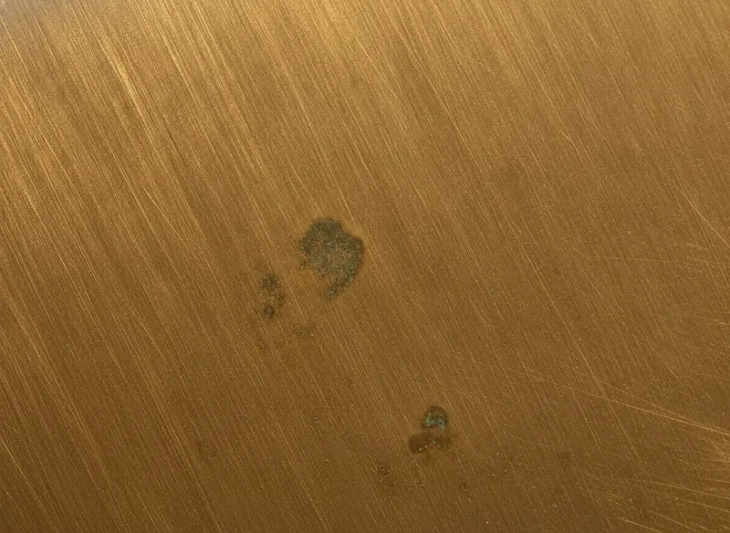 Detail of brushed brass metal surface