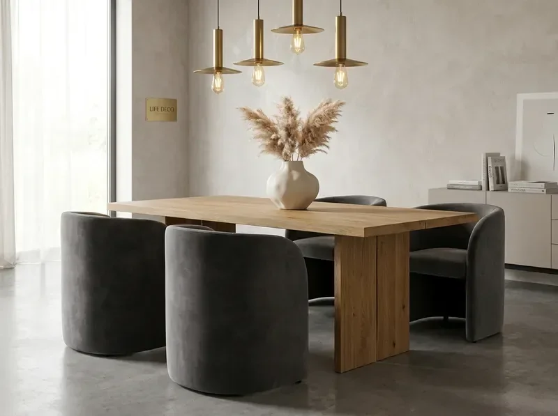 Refined dining setup composition by LIFE DECO